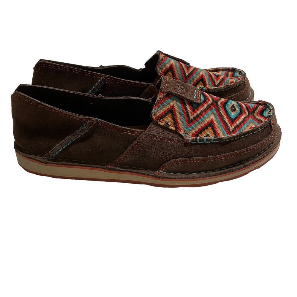 Ariat Cruiser Palm Brown Serape Mesh Slip On Shoes Womens Sz US 9